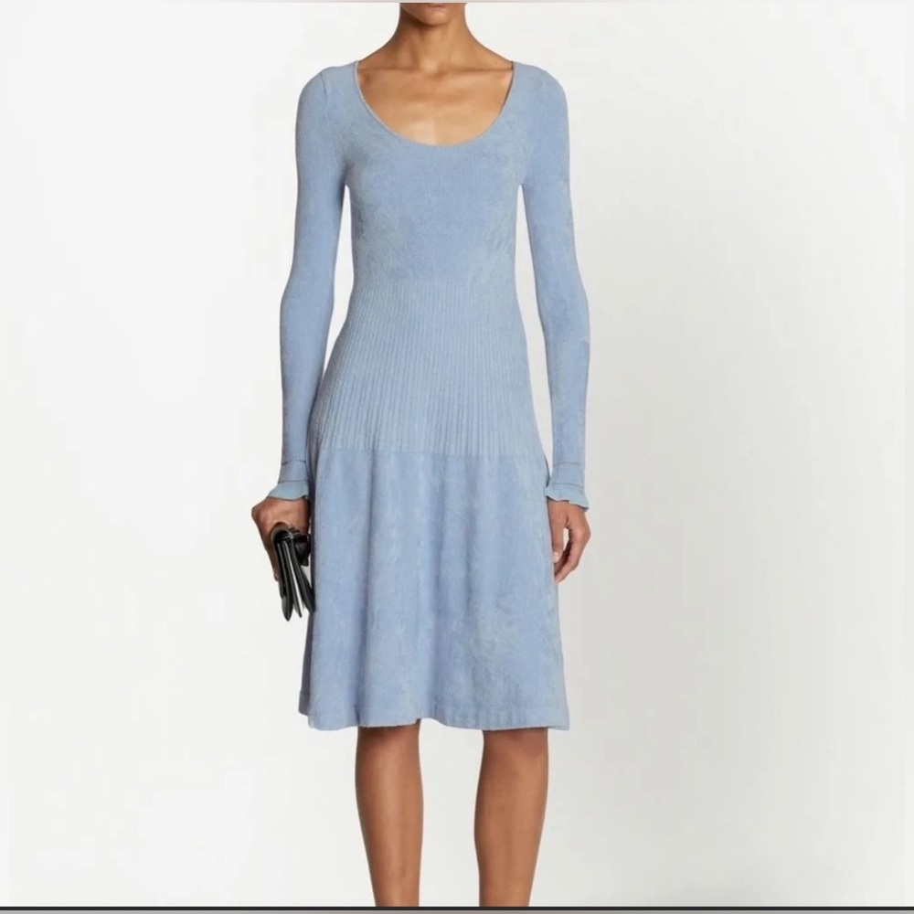NWT Proenza Schouler White Label Women's Blue Scoop Neck Chenille Dress